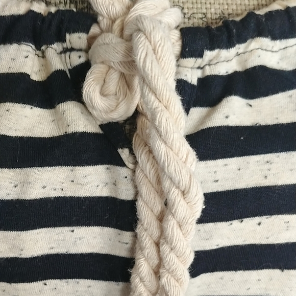 L8ter Nautical Style Striped  Tie Front Tank Top - Picture 5 of 7